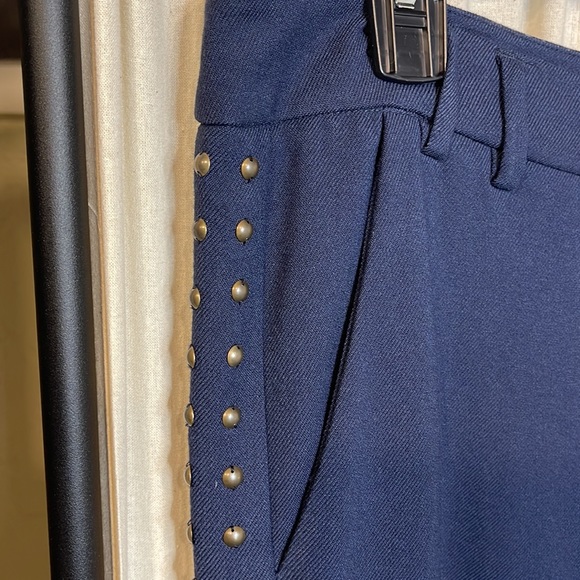 ANTHROPOLOGIE- CARTONNIER LOU TAPER EMBELLISHED NAVY BLUE TWILL PANTS SIZE 4T - Picture 9 of 15